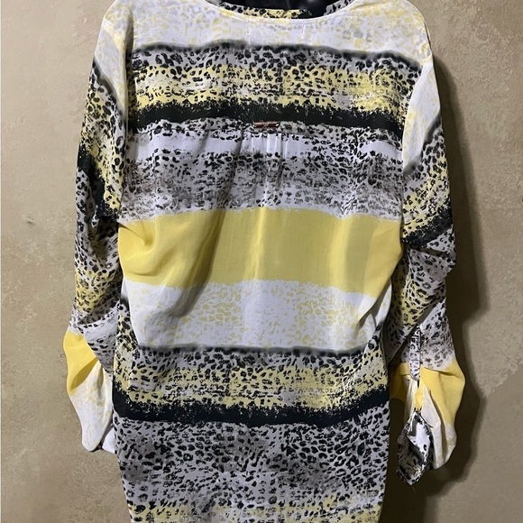 Kardashian Kollection Sheer Black and Yellow Blouse - Picture 4 of 9